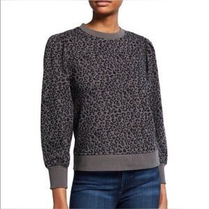 RAILS Marcie Cheetah Animal Print Crewneck Pullover Gray/Black Sz Small